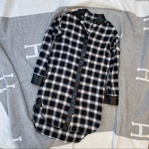 Like new Banana Republic Plaid and Leather dress